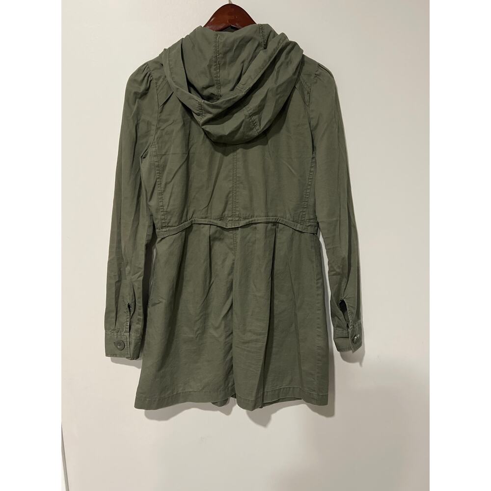 Green Cargo Anorak Trench Coat, Size Small, KB327 - Picture 5 of 5